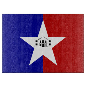 Tabla de cortar de vidrio con la bandera de San An
