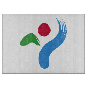 Tabla de cortar de vidrio con la bandera de Seúl