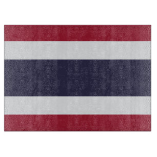 Tabla de cortar de vidrio con la bandera de Tailan