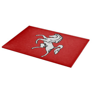 Tabla de cortar de vidrio con la bandera del conda