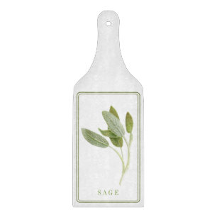 Tabla de cortar de vidrio con pala de salvia fresc