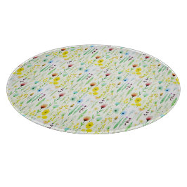 Tabla de cortar de vidrio con patrón de flores sil