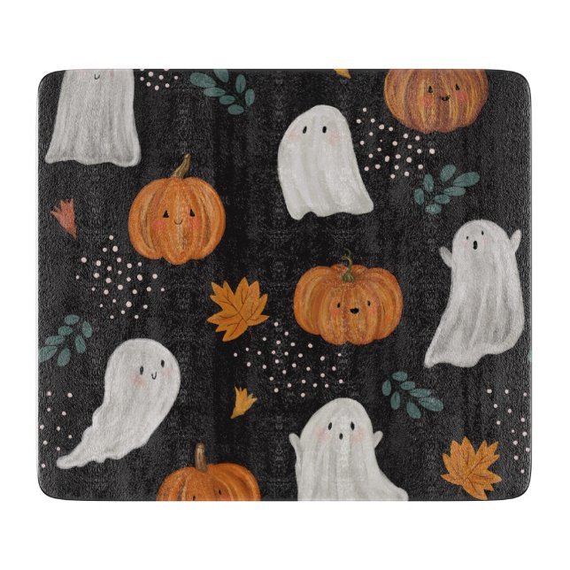 Tabla de cortar de vidrio de Halloween – Fantasmas (Anverso)