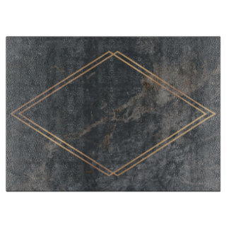 Tabla de cortar de vidrio de mármol gris de 15" x