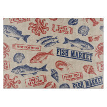 Tabla de cortar de vidrio de mercado de pescado vi