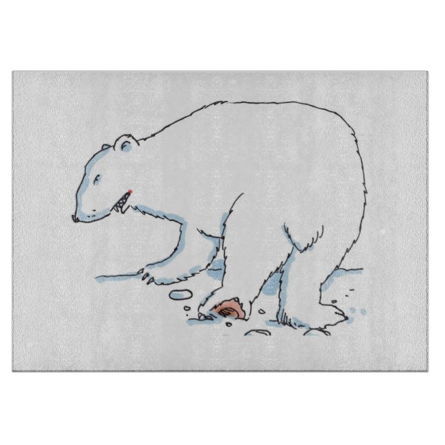 tabla de cortar de vidrio de oso polar (Anverso)