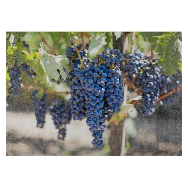 Tabla de cortar de vidrio de uvas moradas (Anverso)