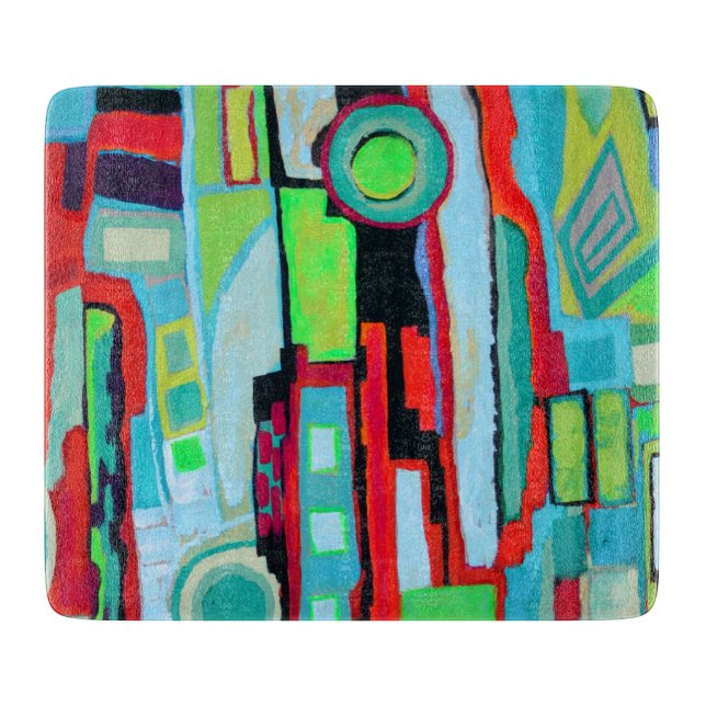 Tabla de cortar de vidrio Deco de la calle Nueva O (Anverso)