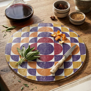 Tabla de cortar de vidrio decorativa con círculos 