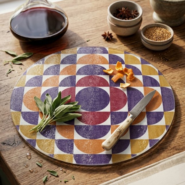 Tabla de cortar de vidrio decorativa con círculos  (Subido por el creador)