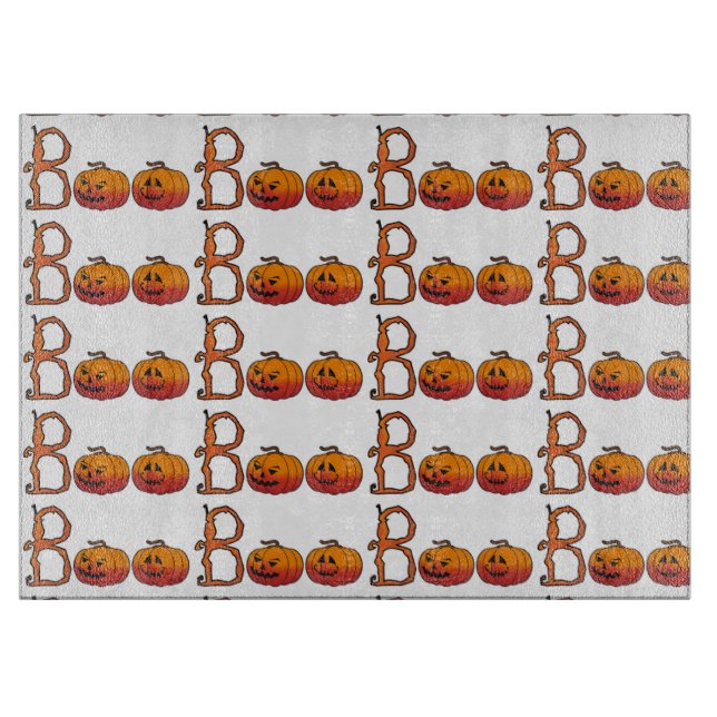 Tabla de cortar de vidrio decorativa de Halloween/ (Anverso)