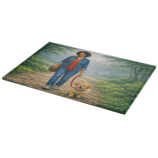 Tabla de cortar de vidrio decorativa Paseo matutin