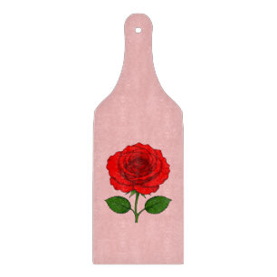 Tabla de cortar de vidrio decorativa Rosa Roja