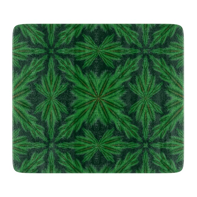 Tabla de cortar de vidrio del bosque de mandala de (Anverso)