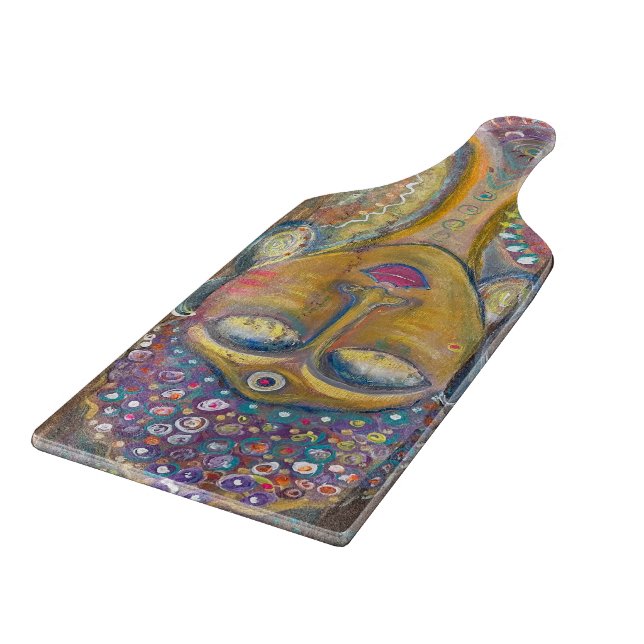 Tabla de cortar de vidrio Divine Feminine Buddha (Borde)