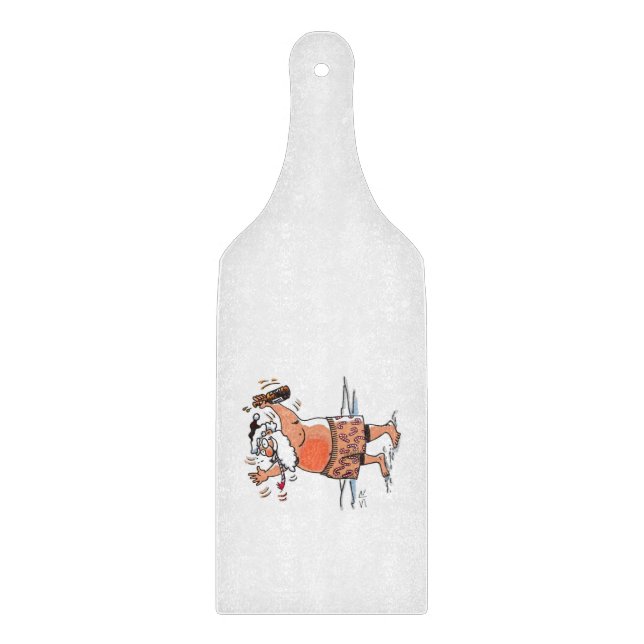 Tabla de cortar de vidrio Drunk Santa (Anverso)