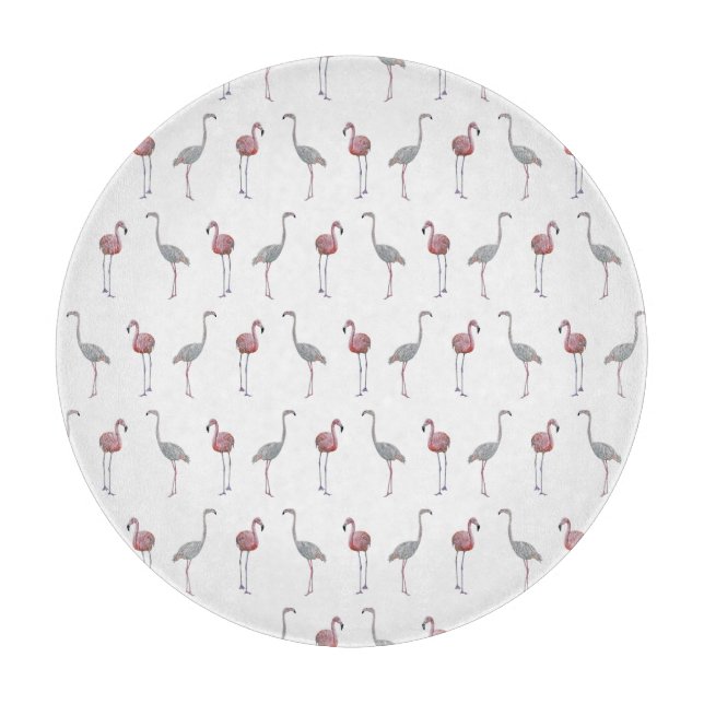 Tabla de cortar de vidrio Flamingo Frenzy (elija c (Anverso)