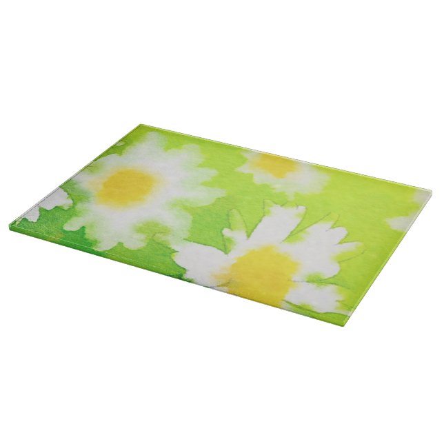 Tabla de cortar de vidrio Flor Daisy (Borde)