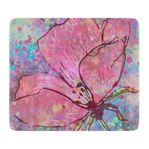 Tabla de cortar de vidrio Flor Rosa