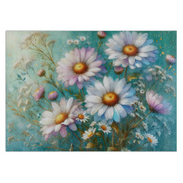 Tabla de cortar de vidrio floral Daisy
