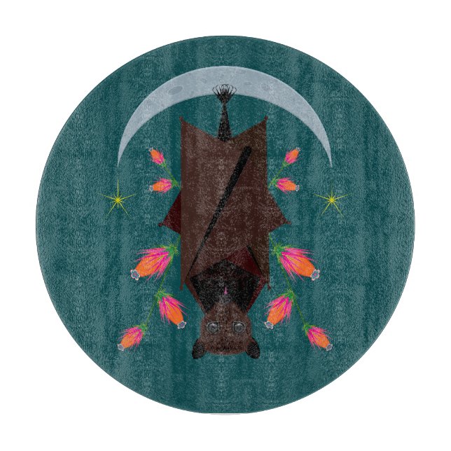 Tabla de cortar de vidrio Flying Fox Teal (Anverso)