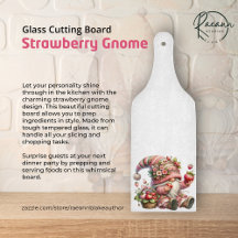 Tabla de cortar de vidrio Gnome de fresa