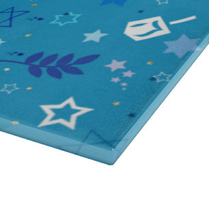Tabla de cortar de vidrio Hanukkah Stars