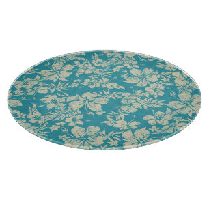 Tabla de cortar de vidrio Hibiscus Pareau hawaiano
