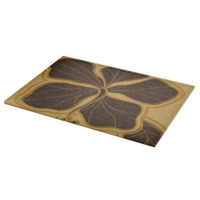 Tabla de cortar de vidrio Kailua Hibiscus hawaiano (Borde)