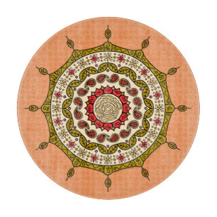 Tabla de cortar de vidrio Mehndi Fantasy Gold