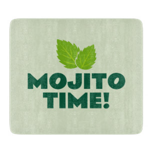 Tabla de cortar de vidrio Mojito Time para fiesta