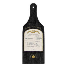 Tabla de cortar de vidrio negro con menú francés