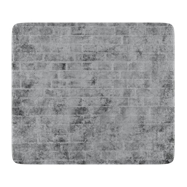 Tabla de cortar de vidrio pared de ladrillo gris d (Anverso)