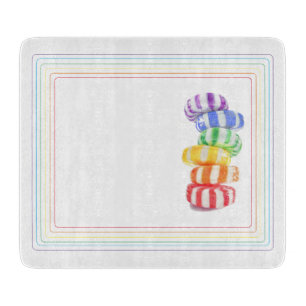 Tabla de cortar de vidrio RAINBOW CANDY 6x7