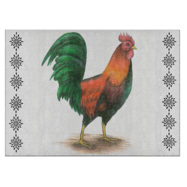 Tabla de cortar de vidrio Rooster (Anverso)