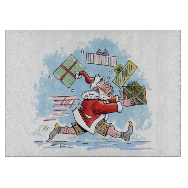 Tabla de cortar de vidrio Santa Inesperado (Anverso)