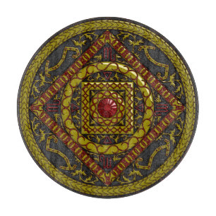 Tabla de cortar de vidrio Scorpio Mandala