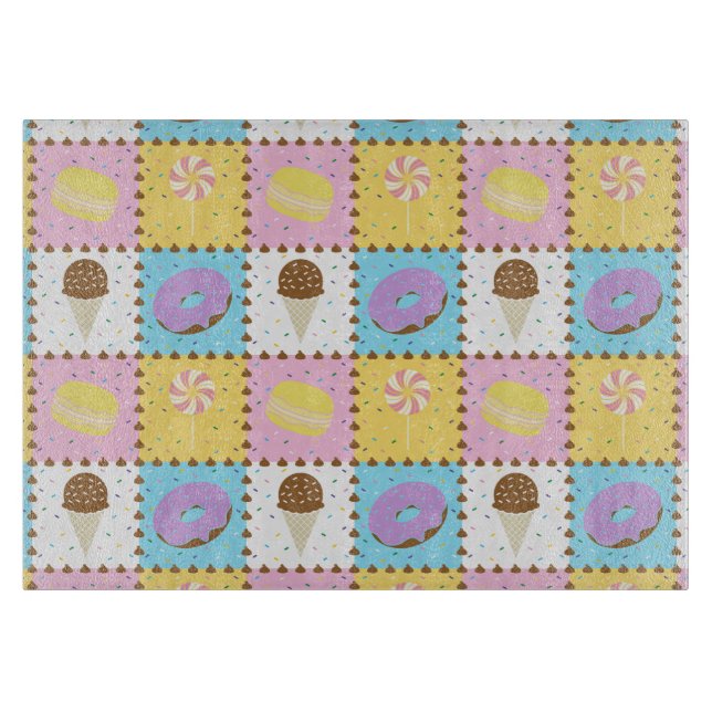 Tabla de cortar de vidrio Sweet Cravings (Anverso)