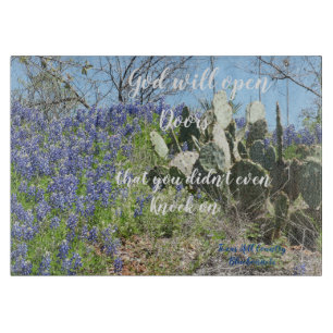 Tabla de cortar de vidrio Texas Bluebonnets con di