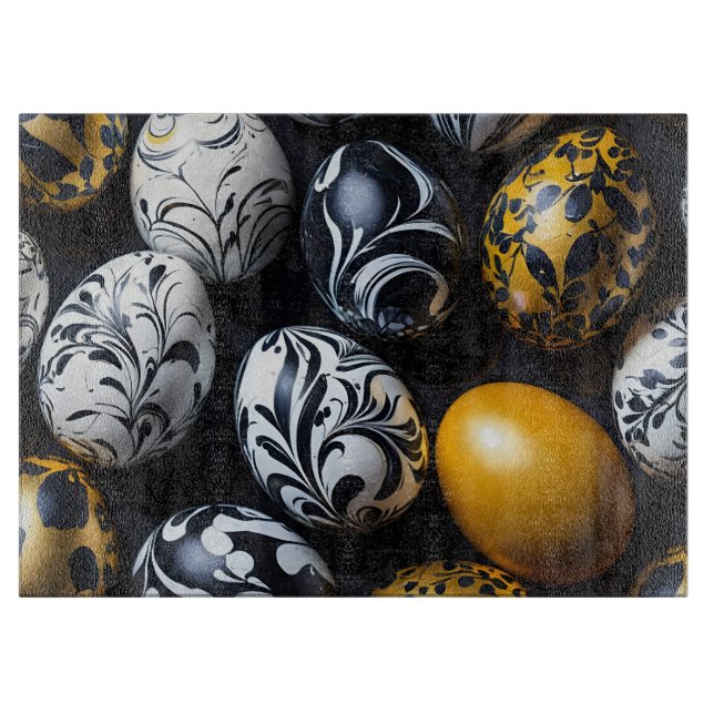 Tabla de cortar de vidrio "Trazos Eggstraordinario (Anverso)