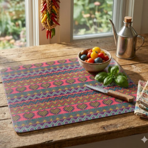 Tabla de cortar de vidrio Tribal Edge – Boho Bold
