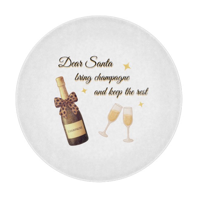 Tabla De Cortar Dear Santa Champagne Design (Anverso)