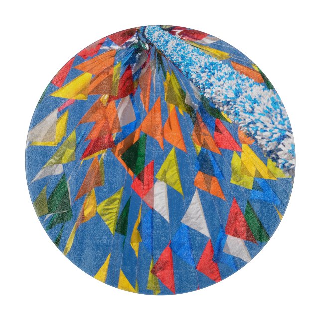 Tabla De Cortar Decoración de banderas triangulares (Anverso)