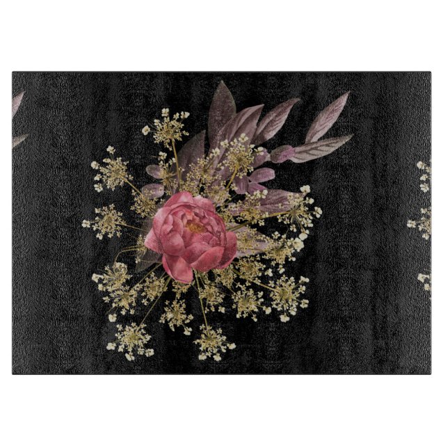 Tabla De Cortar decoración de flores (Anverso)