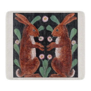 Tabla De Cortar Decoración de liebre de bosque de estilo antiguo p