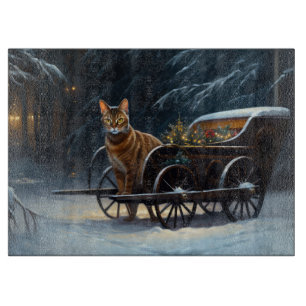 Tabla De Cortar Decoración de Navidad de Paseo en Trineo Nevado Ab