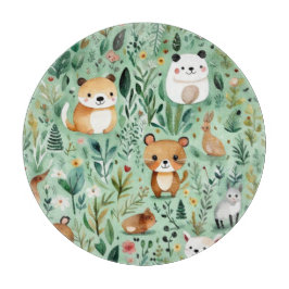 Tabla De Cortar Decoración verde del núcleo de la cabaña