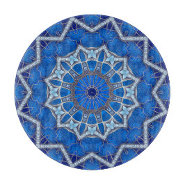 Tabla de cortar decorativa azul