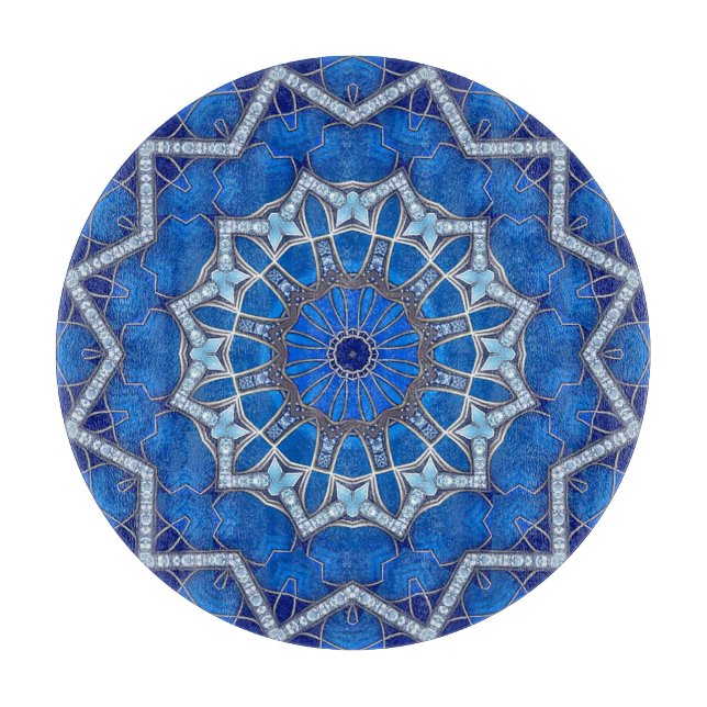 Tabla de cortar decorativa azul (Anverso)