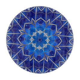 Tabla de cortar decorativa azul